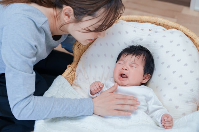 1歳の自宅保育がつらい、子供が癇癪で泣いている様子